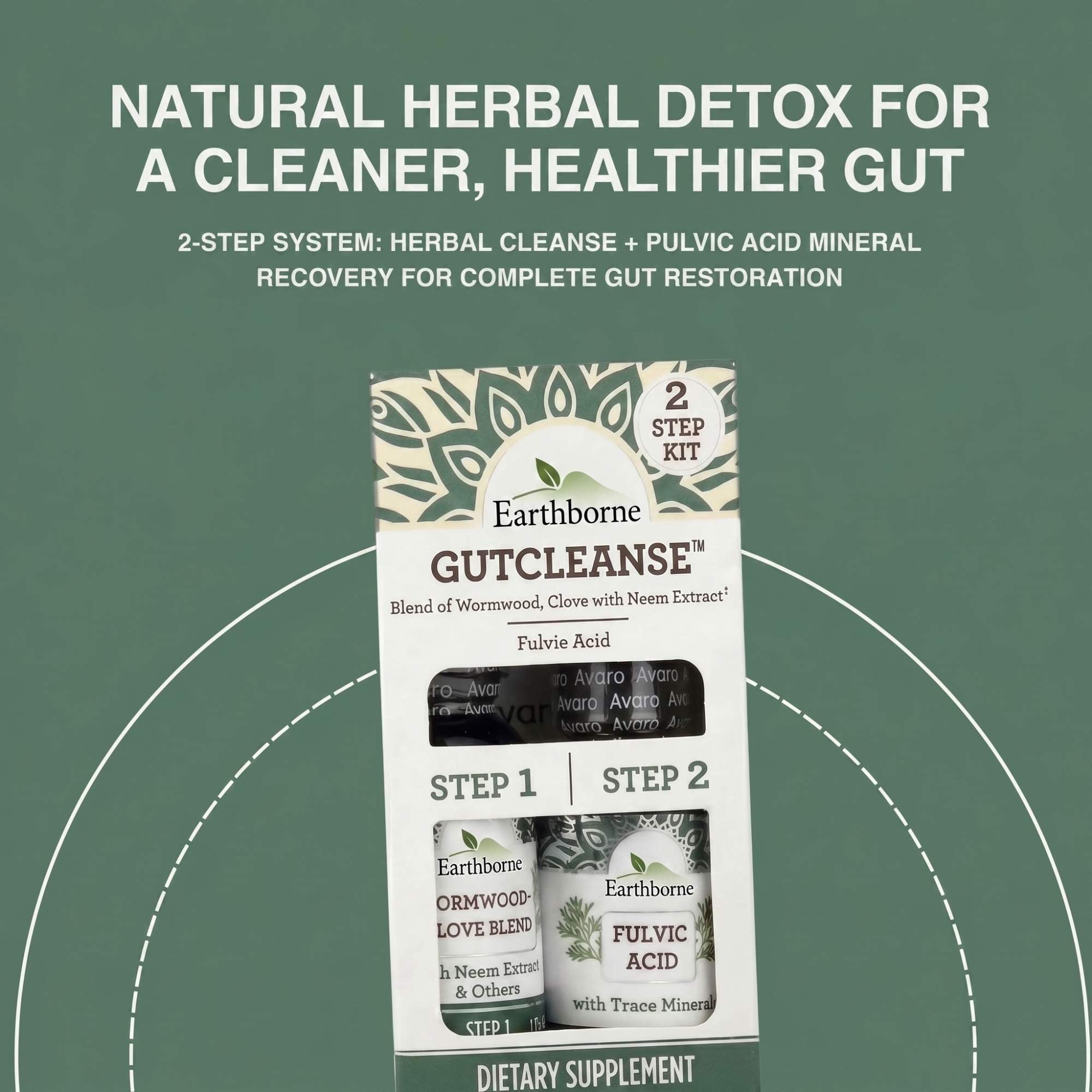 Earthborne GutCleanse 2-Step Parasite Cleanse Kit - Natural Herbal Detox for a Cleaner, Healthier Gut