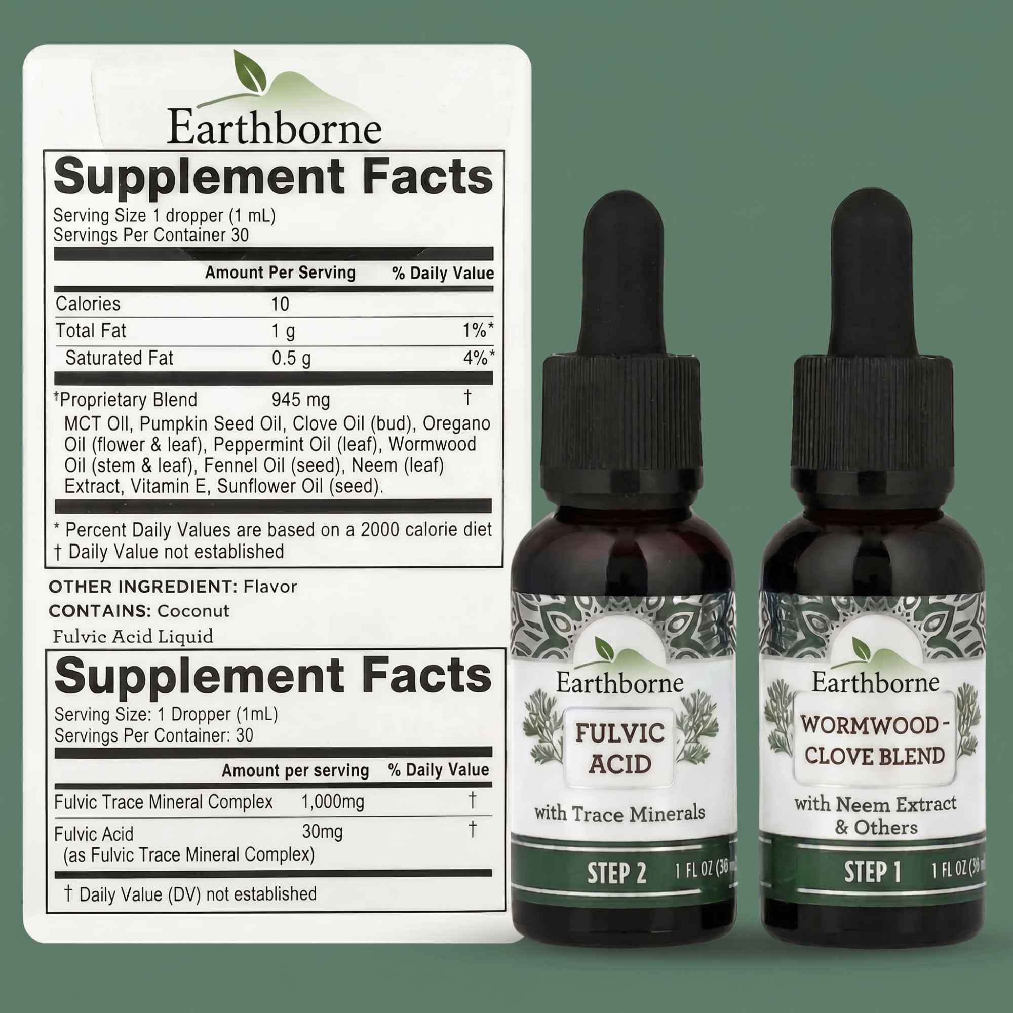 Earthborne GutCleanse 2-Step Parasite Cleanse Kit - Natural Herbal Detox for a Cleaner, Healthier Gut