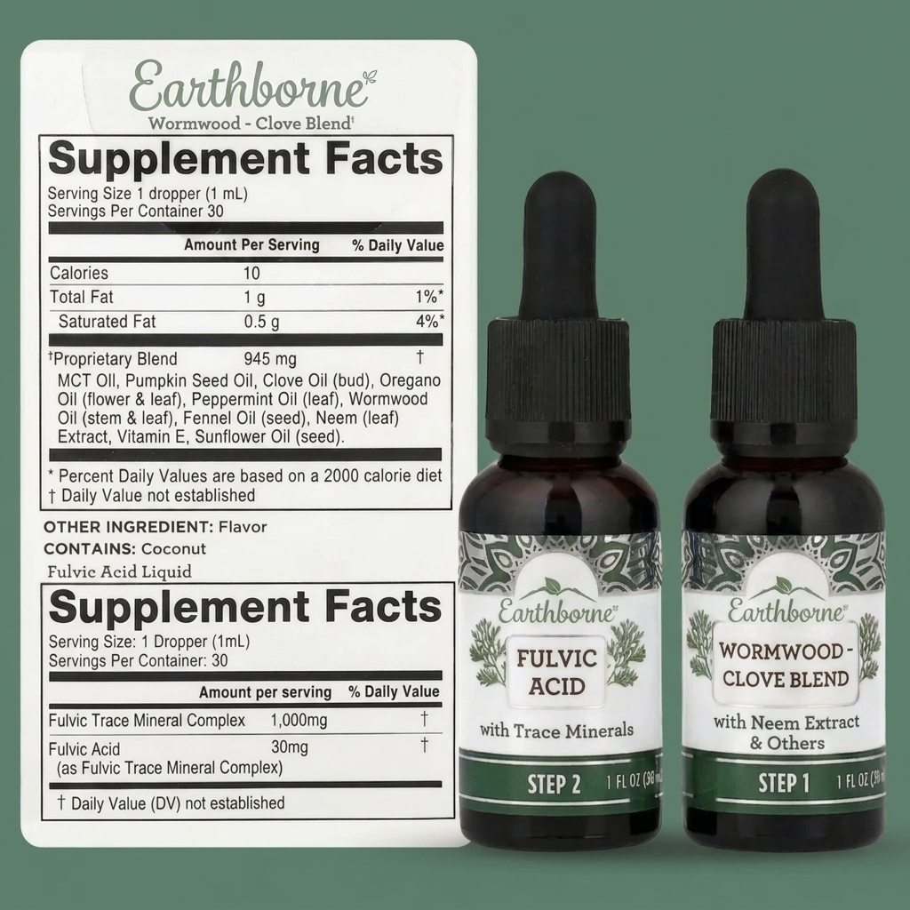 Earthborne GutCleanse 2-Step Parasite Cleanse Kit - Natural Herbal Detox for a Cleaner, Healthier Gut